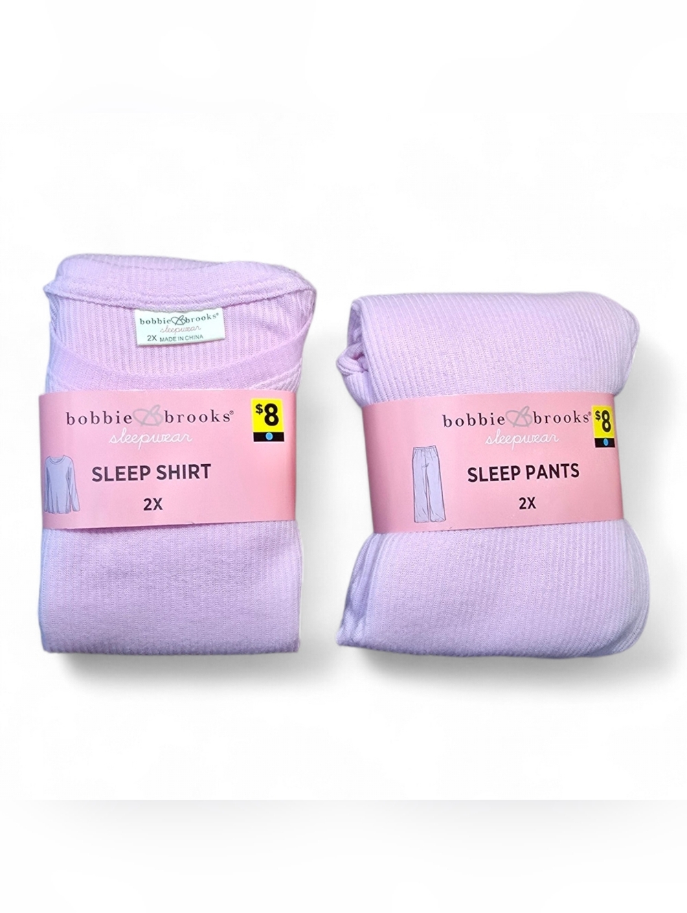 Bobbie Brooks 2X Light Pink Sleep Shirt & Pants Set NWT